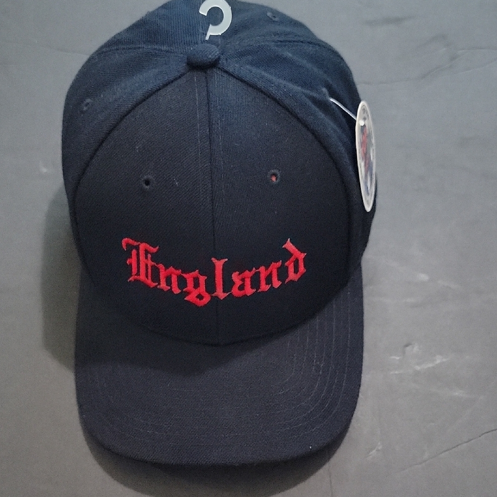 Black Cap with Red England Embroidery